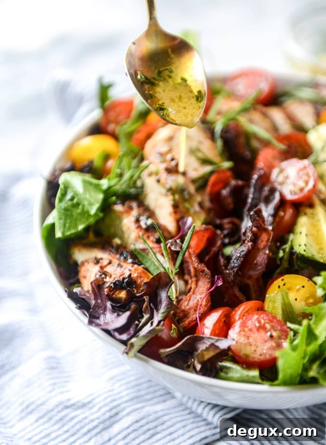 Rosemary Chicken, Bacon & Avocado Salad Recipe (Video) 5 rosemary chicken, bacon and avocado salad I howsweeteats.com