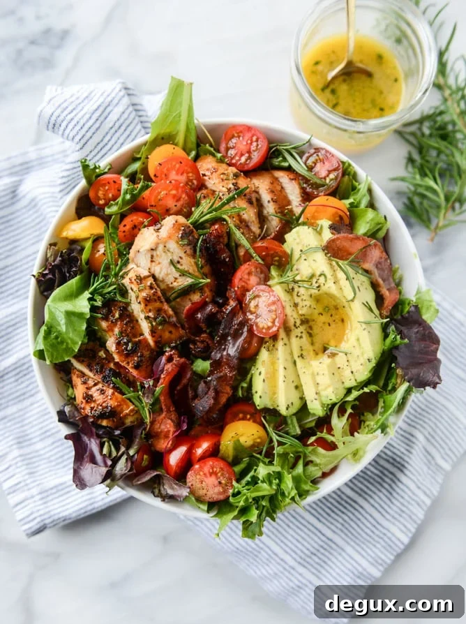 Rosemary Chicken, Bacon & Avocado Salad Recipe (Video) 6 rosemary chicken, bacon and avocado salad I howsweeteats.com