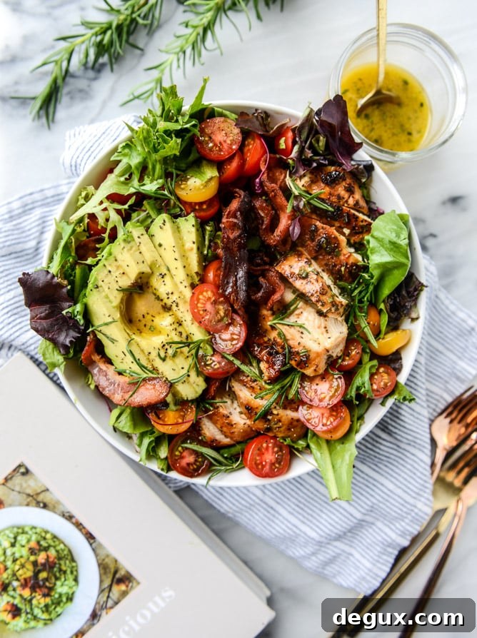 Rosemary Chicken, Bacon & Avocado Salad Recipe (Video) 8 rosemary chicken, bacon and avocado salad I howsweeteats.com