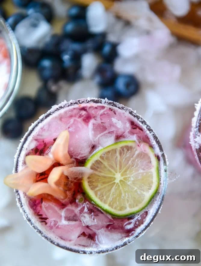 blueberry hibiscus margarita punch I howsweeteats.com