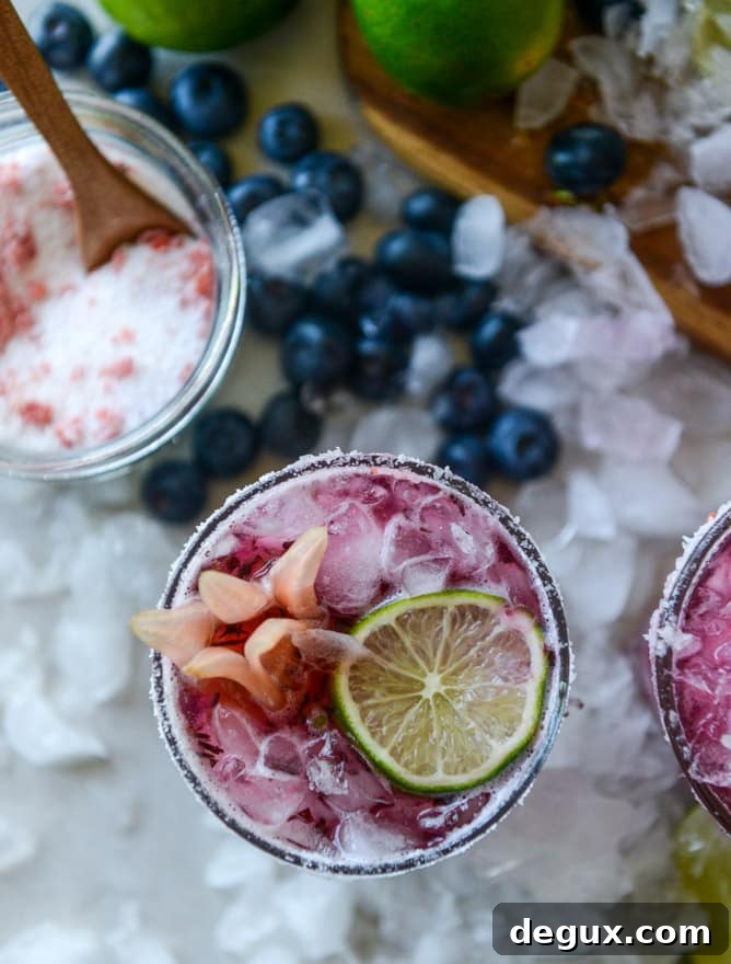blueberry hibiscus margarita punch I howsweeteats.com