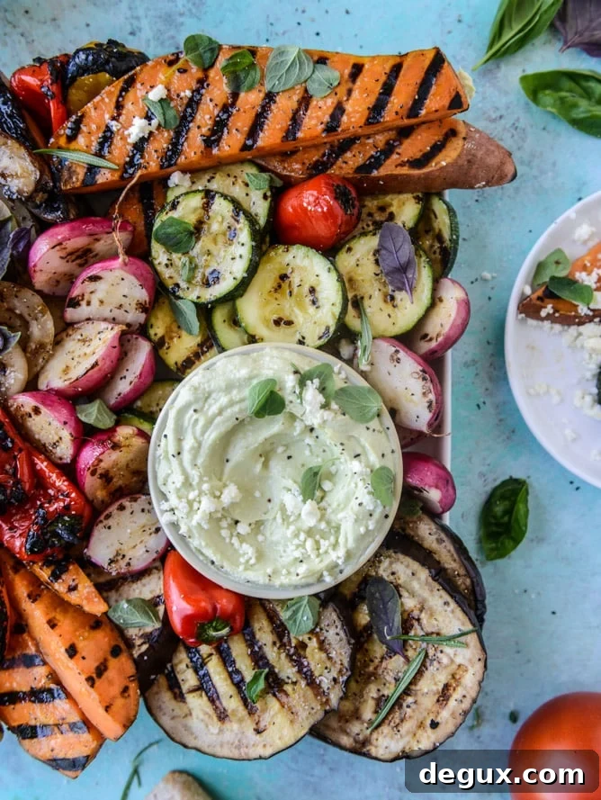 marinated grilled veggies with avocado feta I howsweeteats.com