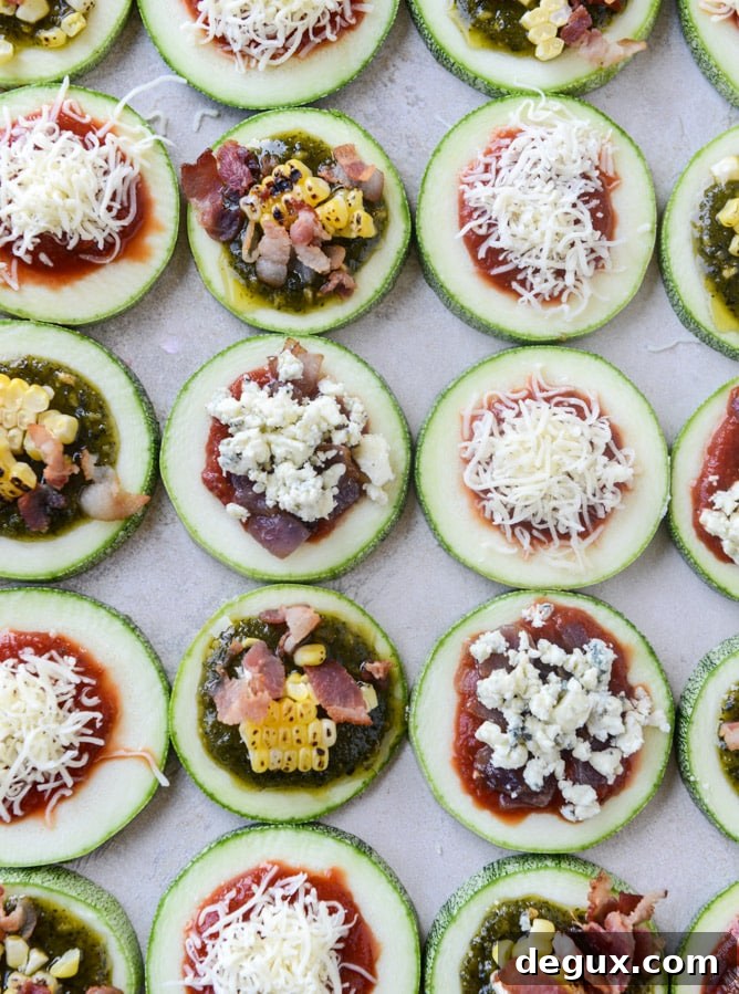 Mini Zucchini Pizza Bites: 3 Delicious Ways to Make Them 4 mini zucchini pizzas, three ways I howsweeteats.com