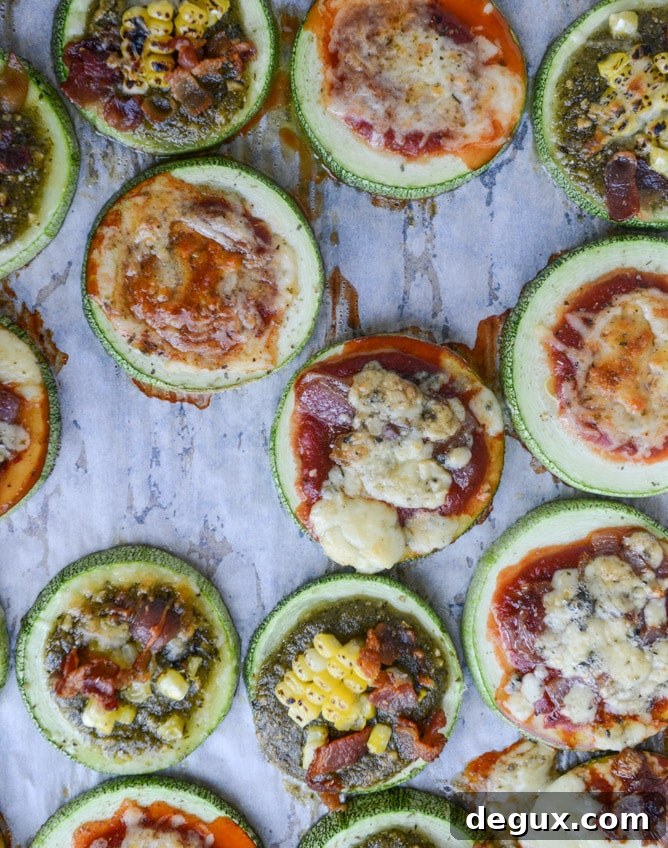 Mini Zucchini Pizza Bites: 3 Delicious Ways to Make Them 5 mini zucchini pizzas, three ways I howsweeteats.com