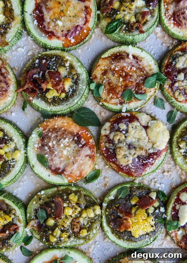 Mini Zucchini Pizza Bites: 3 Delicious Ways to Make Them 6 mini zucchini pizzas, three ways I howsweeteats.com
