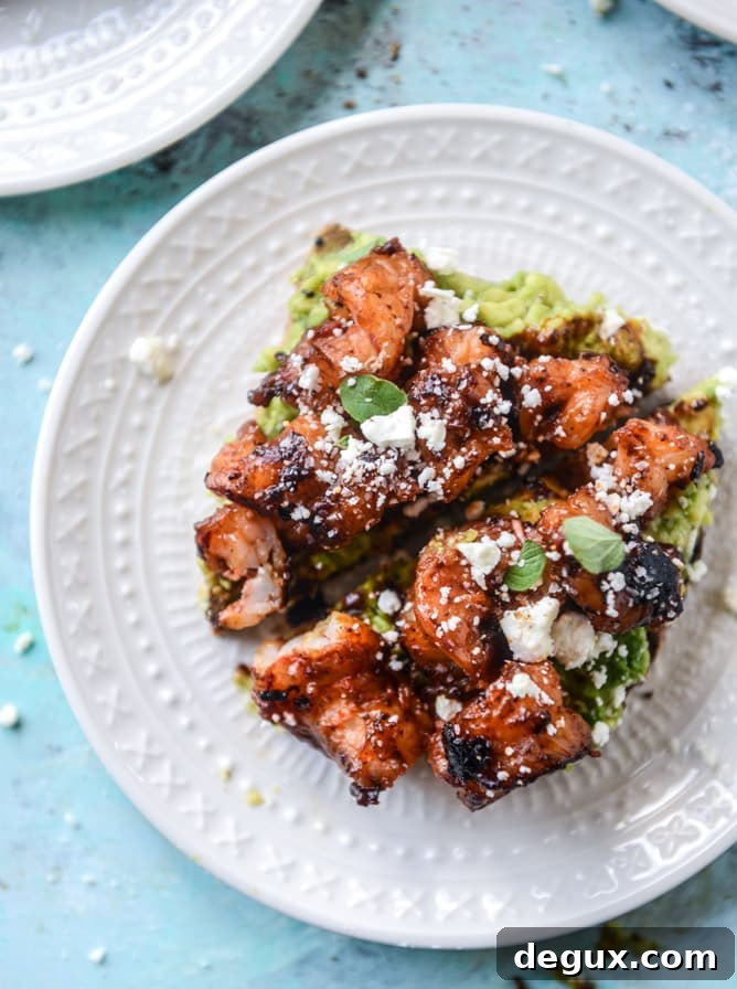 BBQ shrimp and lime avocado toast I howsweeteats.com