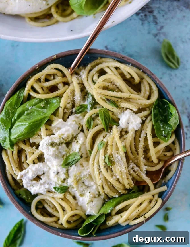 Bucatini with Creamy Burrata and Fresh Pesto 6 pesto pasta with burrata I howsweeteats.com