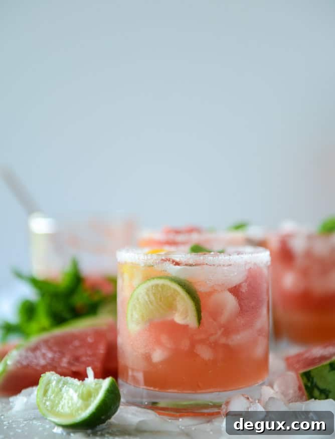 Watermelon Rosé Margarita Recipe — Refreshing Summer Cocktail 2 watermelon rosé margaritas by @howsweeteats I howsweeteats.com