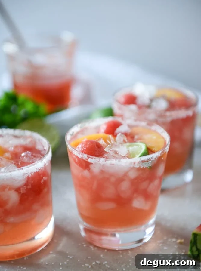 Watermelon Rosé Margarita Recipe — Refreshing Summer Cocktail 5 watermelon rosé margaritas by @howsweeteats I howsweeteats.com