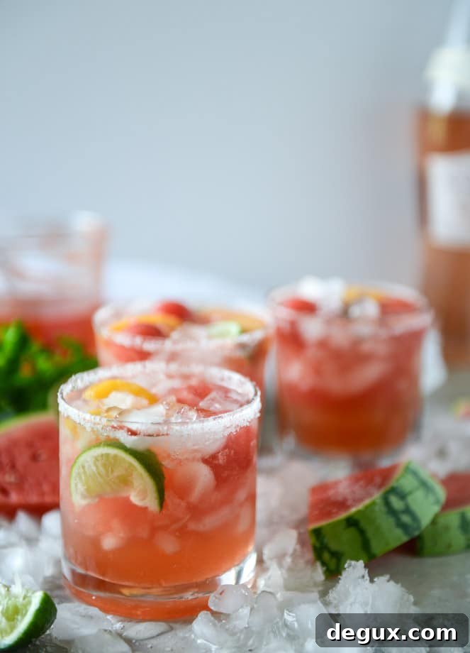 Watermelon Rosé Margarita Recipe — Refreshing Summer Cocktail 7 watermelon rosé margaritas by @howsweeteats I howsweeteats.com