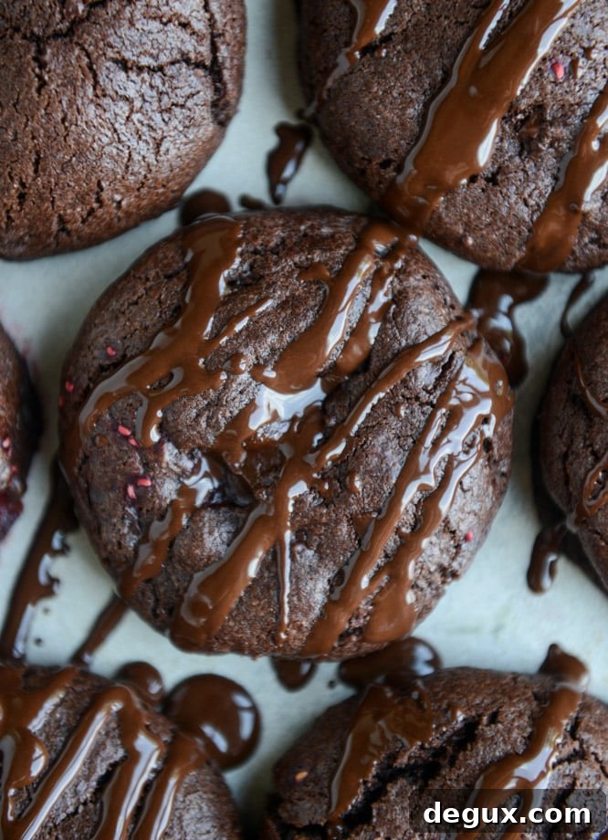double chocolate chunk raspberry stuffed cookies by @howsweeteats I howsweeteats.com