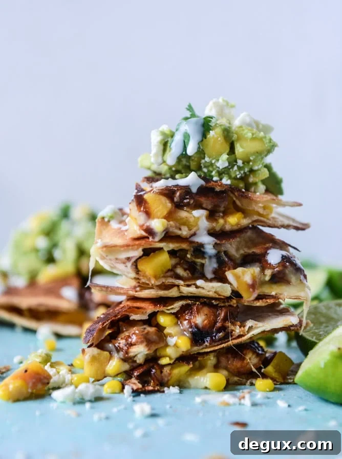 honey glazed chicken quesadillas with peach guacamole by @howsweeteats (in partnership with pernod classic) I howsweeteats.com 