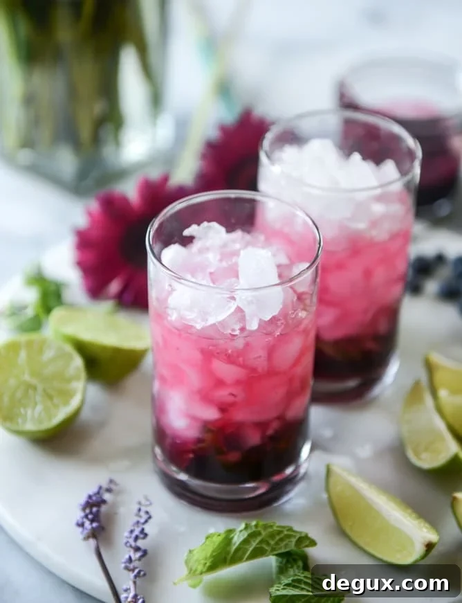 Blueberry Mojitos with Lavender Syrup Recipe for Summer Cocktails 5 blueberry mojitos with lavender syrup I howsweeteats.com