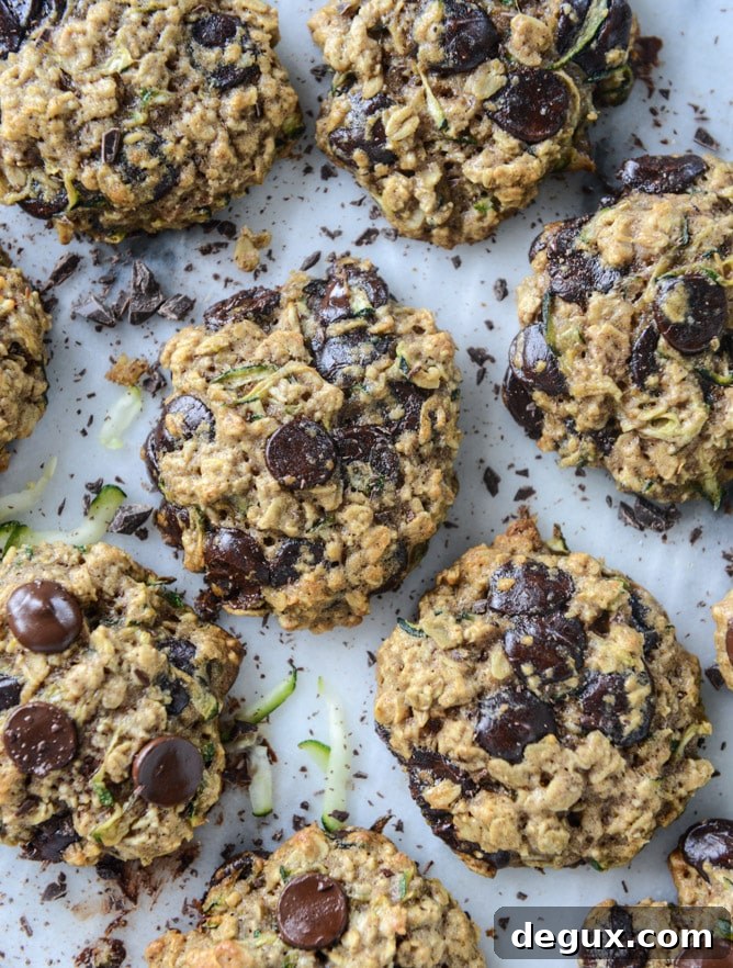 Chewy Oatmeal Zucchini Cookies Recipe for Soft, Moist Treats 2 chewy oatmeal zucchini chocolate chip cookies I howsweeteats.com
