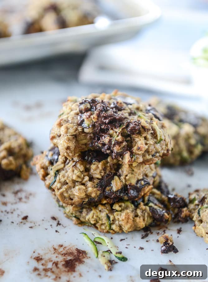 Chewy Oatmeal Zucchini Cookies Recipe for Soft, Moist Treats 9 chewy oatmeal zucchini chocolate chip cookies I howsweeteats.com