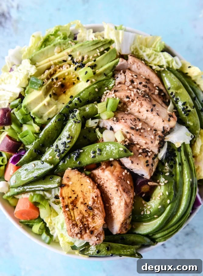 chinese chicken salad with sesame garlic dressing I howsweeteats.com