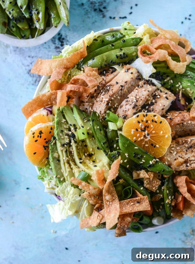 chinese chicken salad with sesame garlic dressing I howsweeteats.com