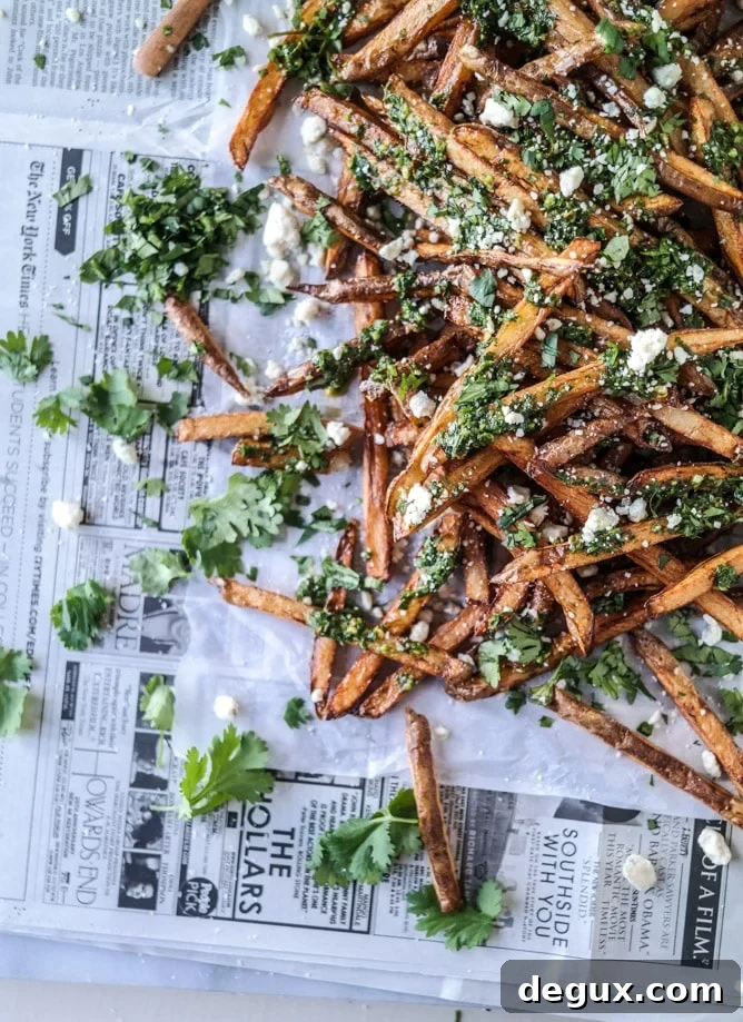 chimichurri fries with gorgonzola I howsweeteats.com