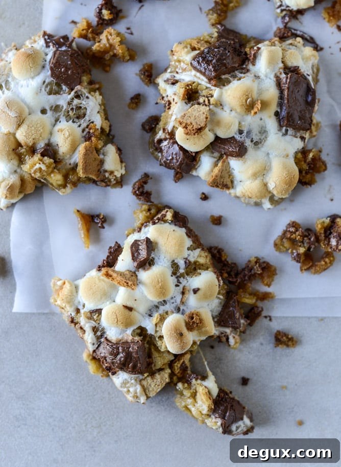 Chocolate Chip S'mores Cookie Bars 4 chocolate chip s'mores barsI howsweeteats.com