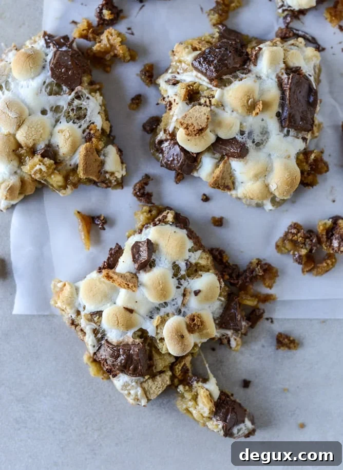 chocolate chip s'mores barsI howsweeteats.com
