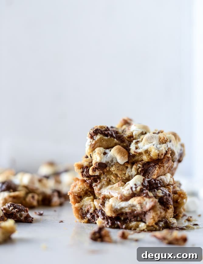 Chocolate Chip S'mores Cookie Bars 5 chocolate chip s'mores barsI howsweeteats.com