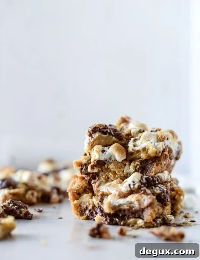chocolate chip s'mores barsI howsweeteats.com