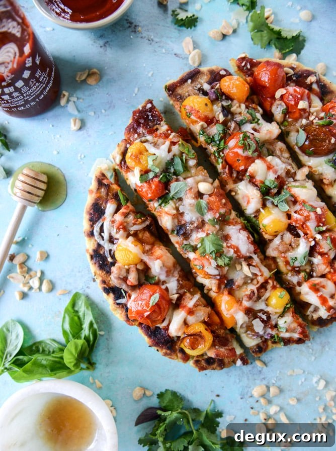 honey sriracha chicken flatbread I howsweeteats.com