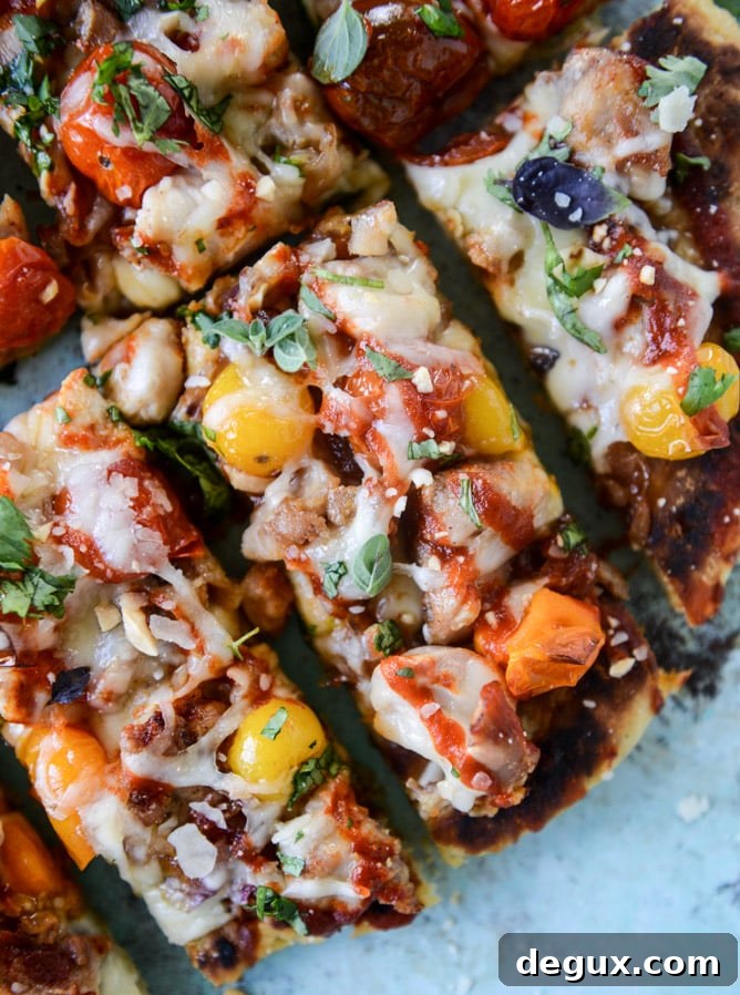 honey sriracha chicken flatbread I howsweeteats.com