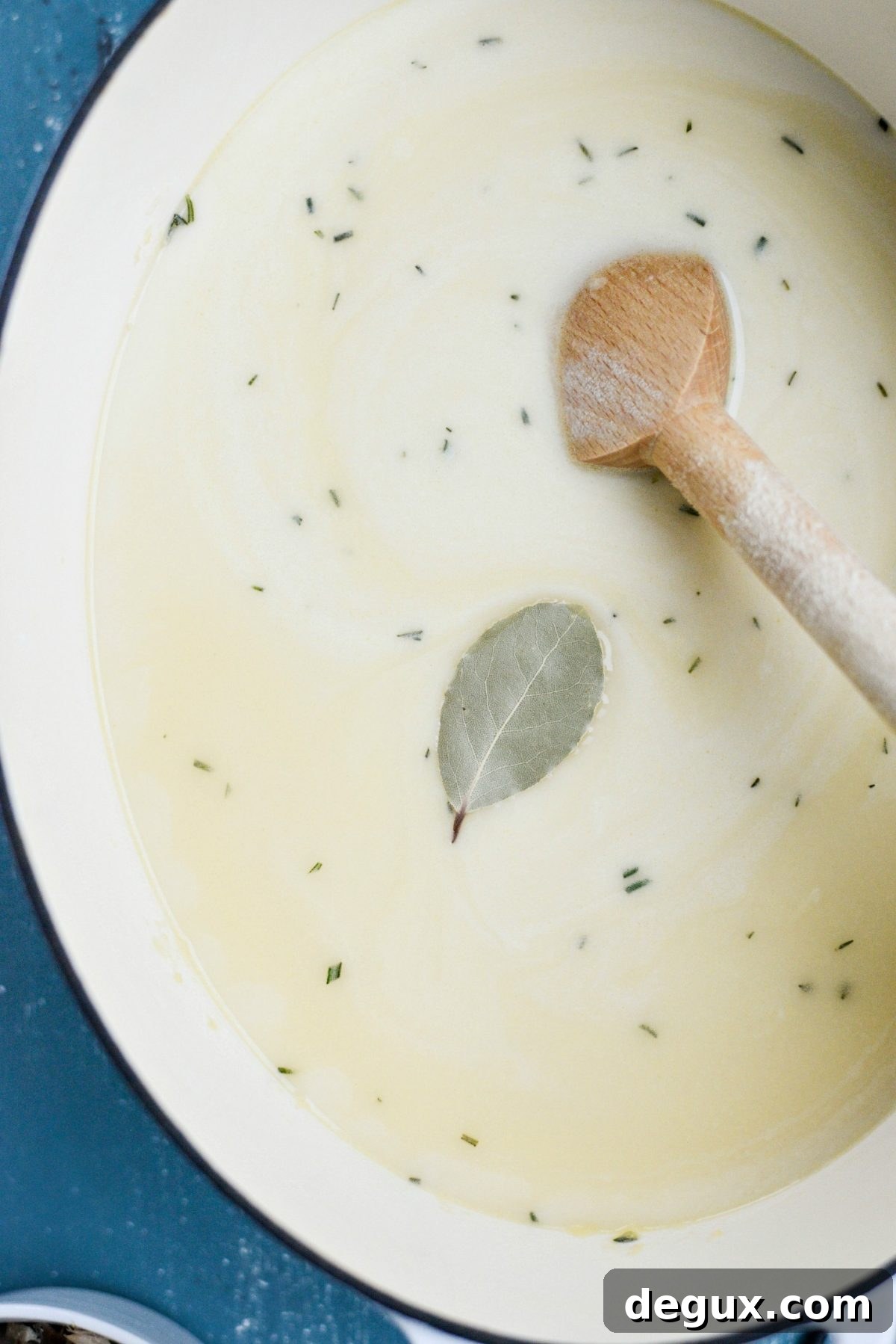 Homemade Turkey and Wild Rice Soup Recipe for Leftovers 11 bay leaf added to the pot.