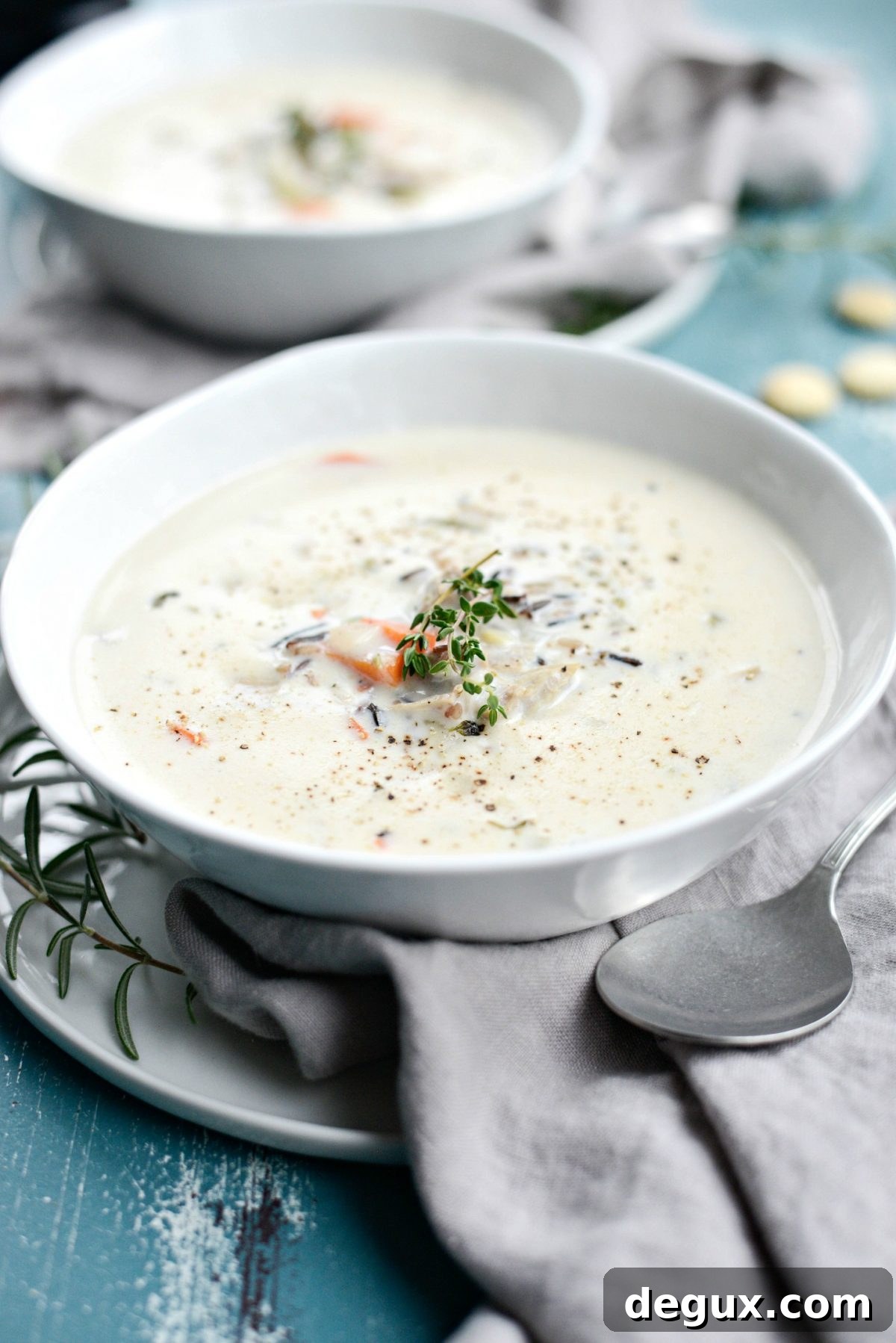 Homemade Turkey and Wild Rice Soup Recipe for Leftovers 14 close up of Turkey Wild Rice Soup