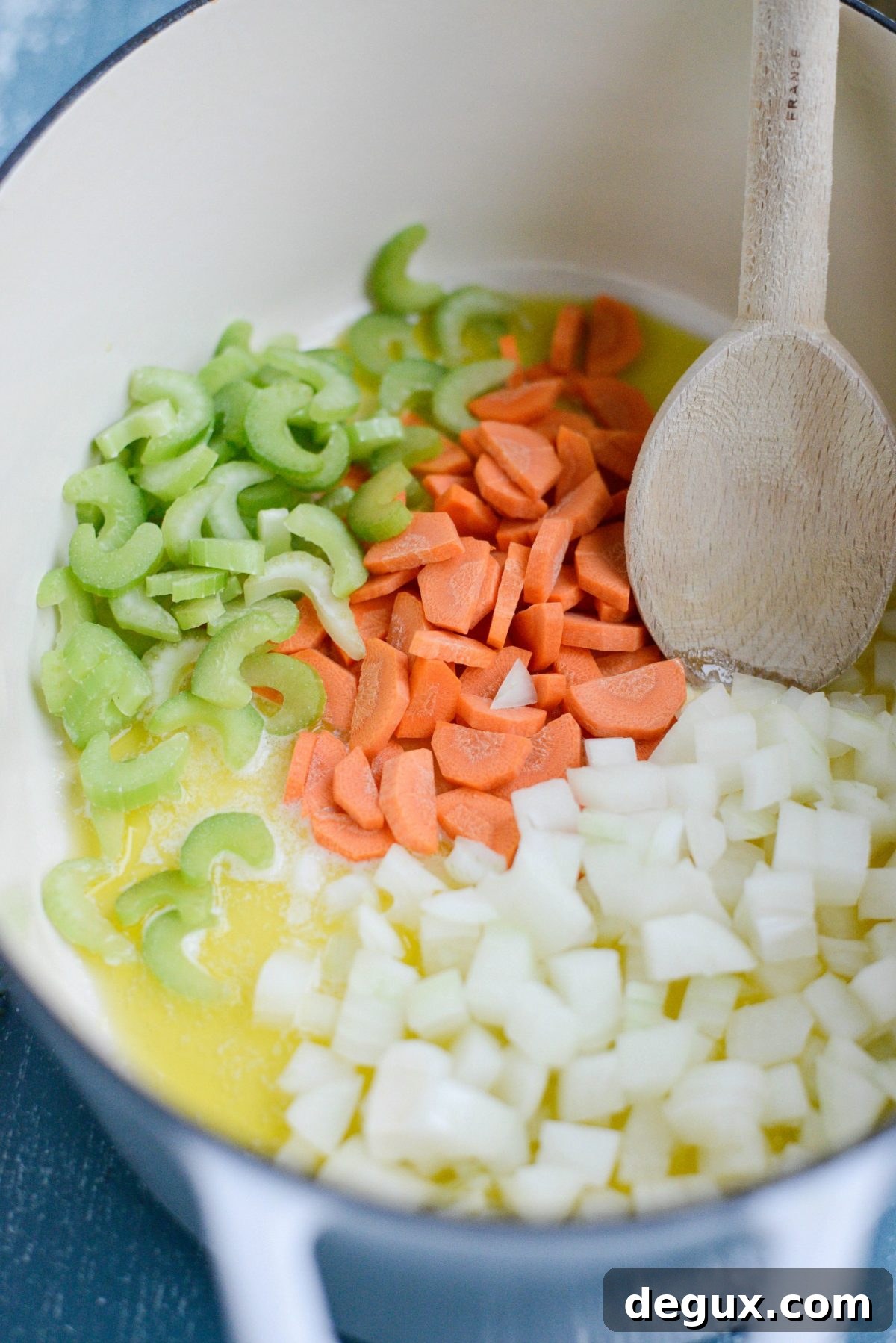 Homemade Turkey and Wild Rice Soup Recipe for Leftovers 6 carrots, celery and onion added to the butter.