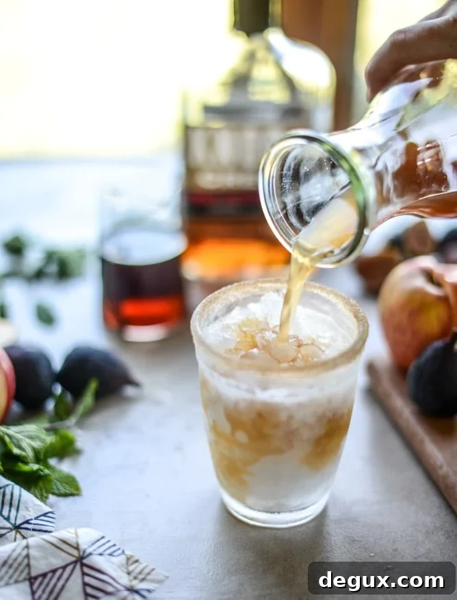 Apple Mint Shrub Recipe for Maple Fig Bourbon Soda 6 minted apple shrub & a maple fig bourbon soda I howsweeteats.com