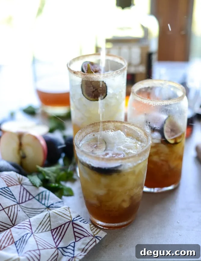 minted apple shrub & a maple fig bourbon soda I howsweeteats.com