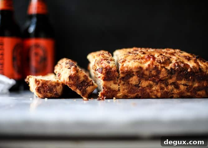 pumpkin cider beer bread with bacon and cheddar I howsweeteats.com