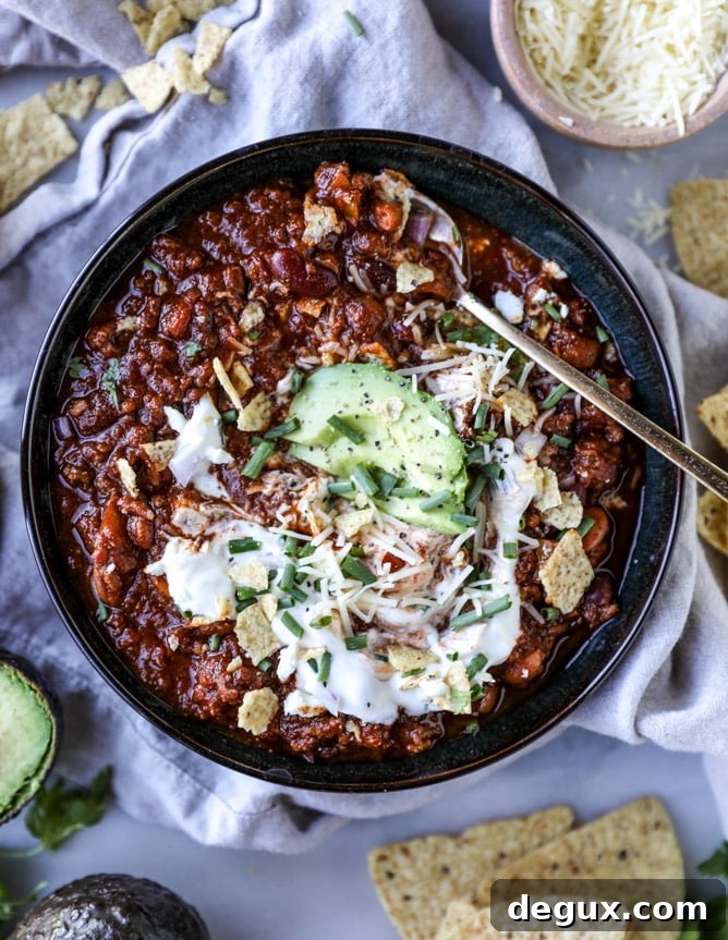game day beer chili I howsweeteats.com
