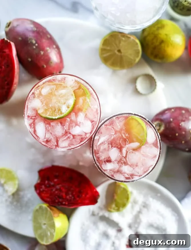 prickly pear and ginger beer margaritas I howsweeteats.com 