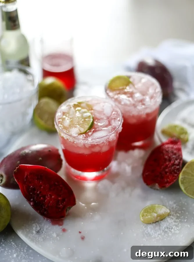 prickly pear and ginger beer margaritas I howsweeteats.com 