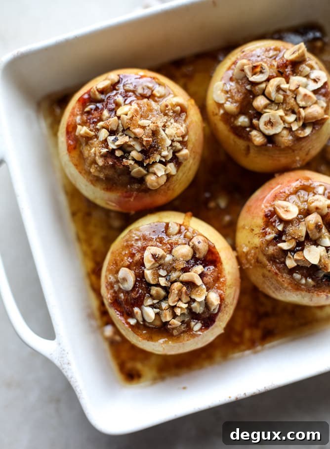 Maple Brown Butter Baked Apples with Oatmeal and Toasted Hazelnuts (Video) 2 oatmeal baked apples with maple brown butter I howsweeteats.com