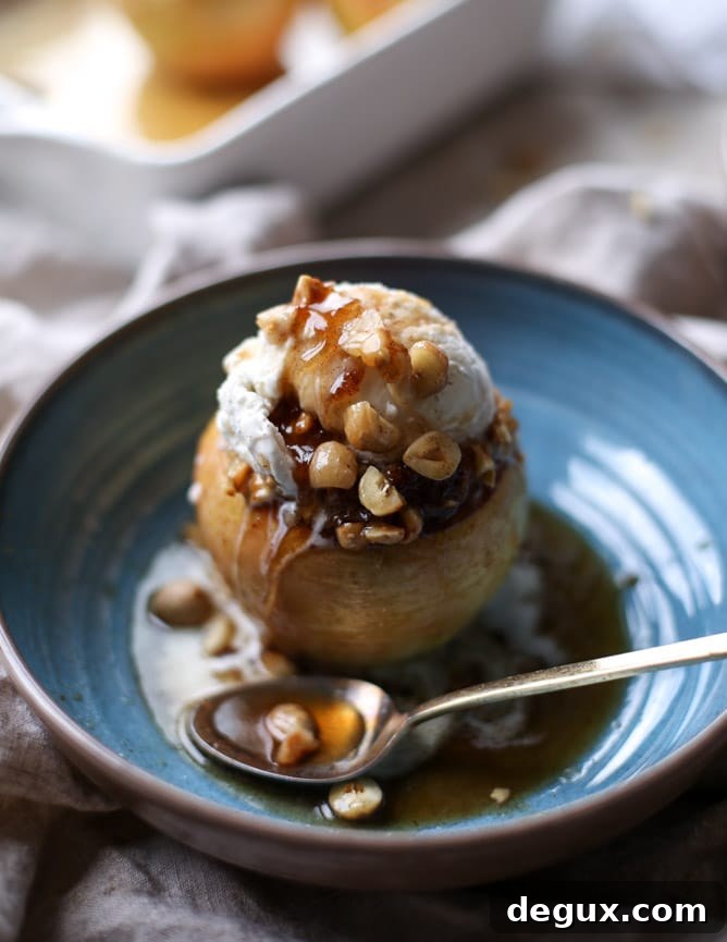 Maple Brown Butter Baked Apples with Oatmeal and Toasted Hazelnuts (Video) 13 oatmeal baked apples with maple brown butter I howsweeteats.com