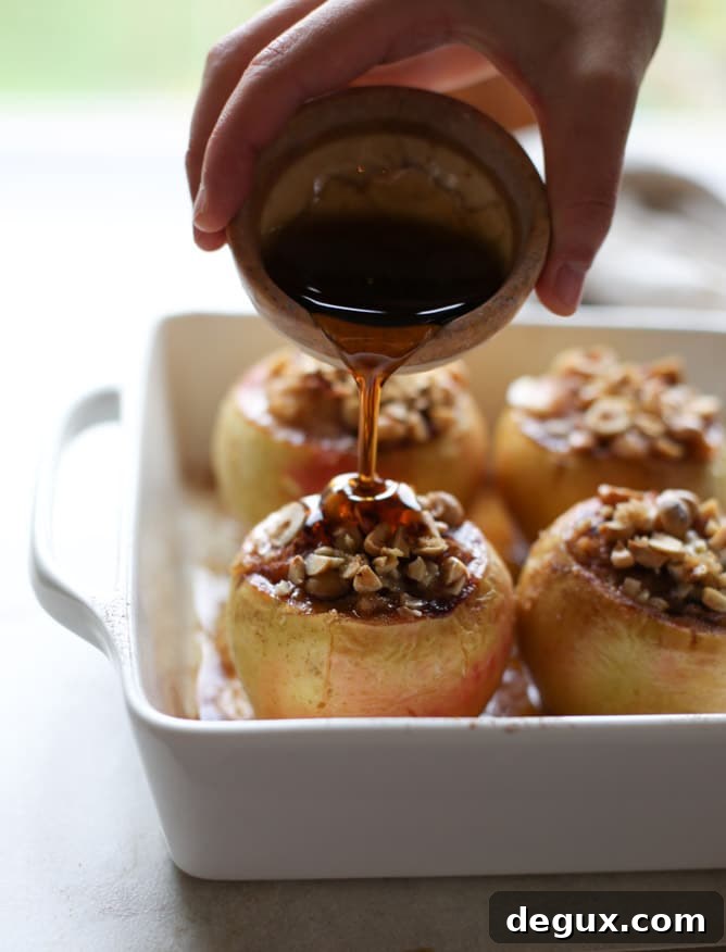 Maple Brown Butter Baked Apples with Oatmeal and Toasted Hazelnuts (Video) 8 oatmeal baked apples with maple brown butter I howsweeteats.com