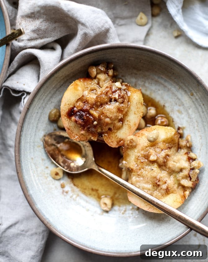Maple Brown Butter Baked Apples with Oatmeal and Toasted Hazelnuts (Video) 10 oatmeal baked apples with maple brown butter I howsweeteats.com