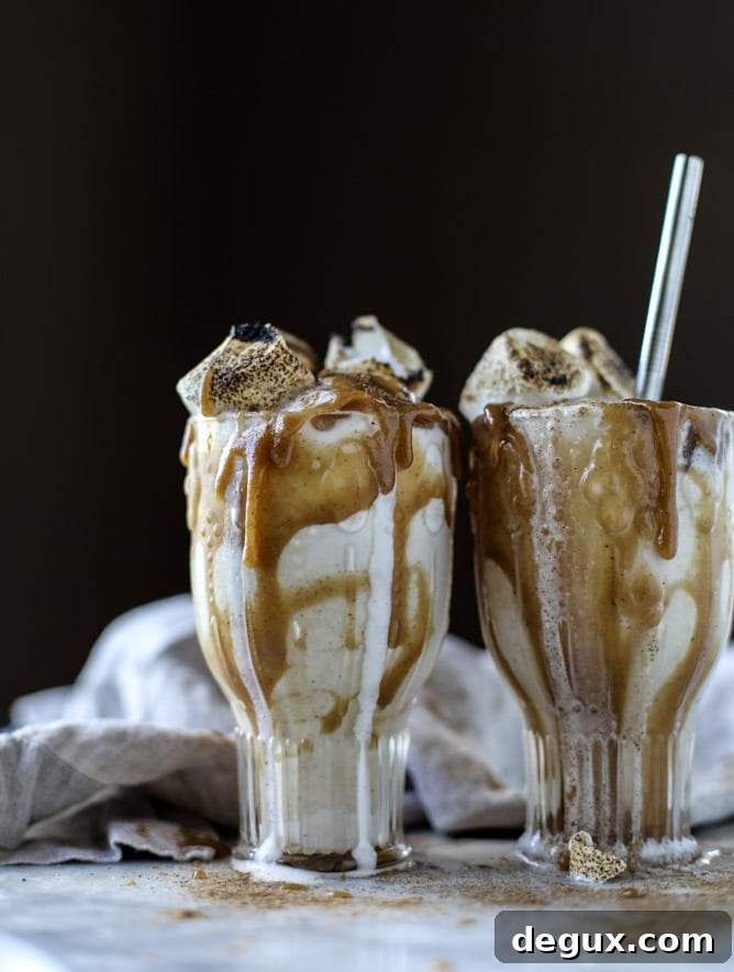 Bourbon Chai Caramel Milkshake Recipe (Video) 2 bourbon chai caramel milkshakes I howsweeteats.com