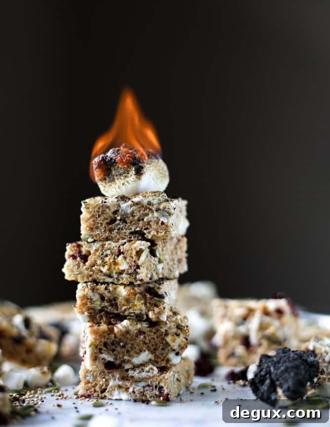 toasted marshmallow harvest rice krispie treats I howsweeteats.com