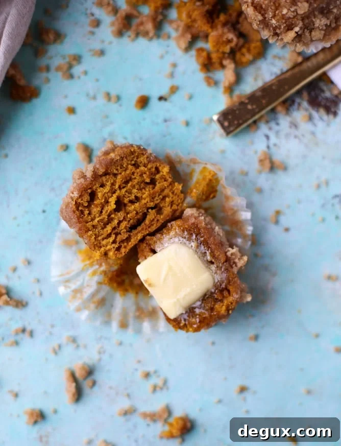 Pumpkin Chai Muffins with Spiced Crumble Topping 2 pumpkin chai crumble muffins I howsweeteats.com