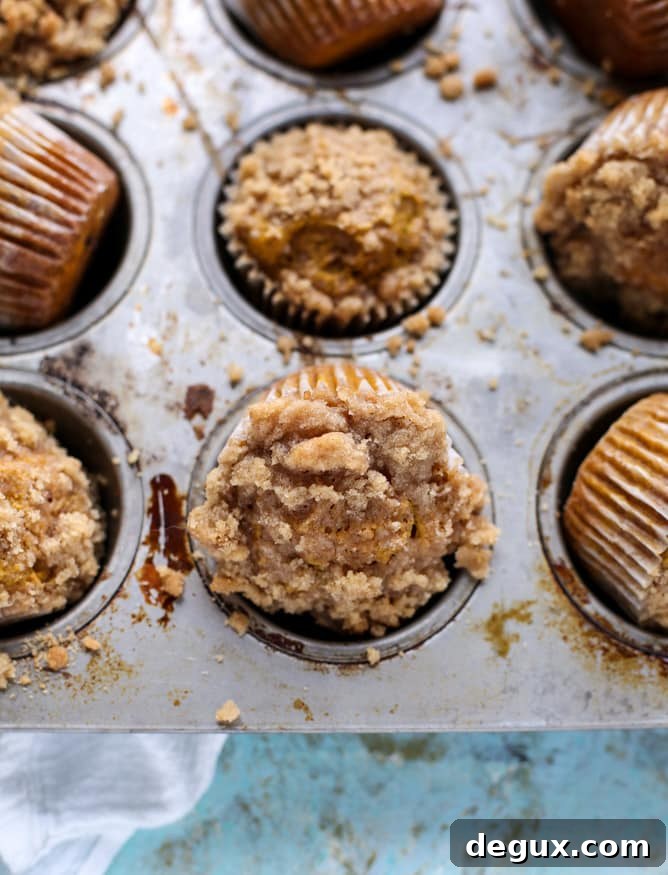 Pumpkin Chai Muffins with Spiced Crumble Topping 6 pumpkin chai crumble muffins I howsweeteats.com