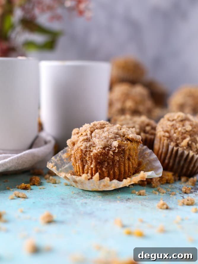 Pumpkin Chai Muffins with Spiced Crumble Topping 8 pumpkin chai crumble muffins I howsweeteats.com