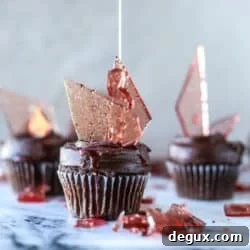 Devil’s Food Cupcakes with Pomegranate Sugar Shards 9 img 47216 8