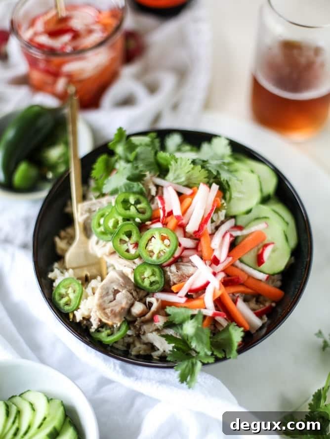Slow Cooker Banh Mi Rice Bowls Recipe for Flavor-Packed Weeknight Meals 6 slow cooker banh mi rice bowls I howsweeteats.com