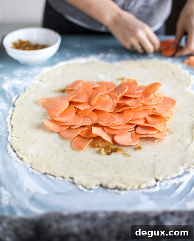 sweet potato galette with caramelized shallots I howsweeteats.com