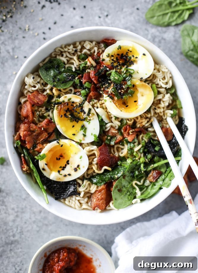 bacon and egg ramen I howsweeteats.com 